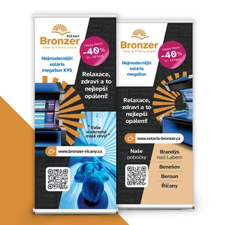 Dva reklamní roll-upy studia Bronzer