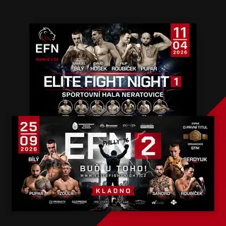 Reklamní bannery turnajů Elite Fight Night